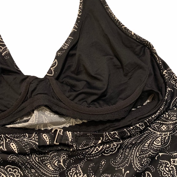 Lands End tankini top, paisley halter swimsuit 16C - Picture 5 of 8